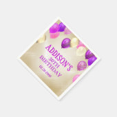 Serviette En Papier Ballons d'or rose (Coin)