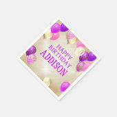 Serviette En Papier Ballons d'or rose (Coin)