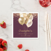 Serviette En Papier Ballons d'or rose (En situation)