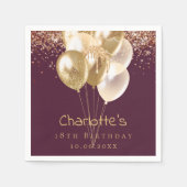 Serviette En Papier Ballons d'or rose (Devant)
