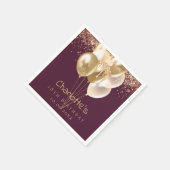 Serviette En Papier Ballons d'or rose (Coin)