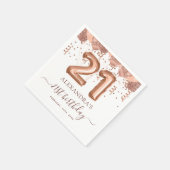 Serviette En Papier Ballons d'or rose 21e fête d'anniversaire (Coin)