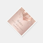 Serviette En Papier Ballons d'or rose de fête d'anniversaire (Coin)