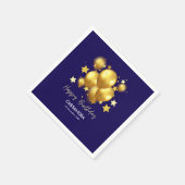 Serviette En Papier Ballons d'or soyeux Étoiles Marine Anniversaire (Coin)
