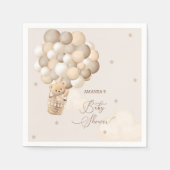 Serviette En Papier Ballons d'ours Baby shower neutre Brown (Devant)