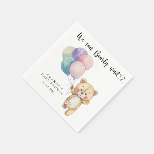 Serviette En Papier Ballons d'ours en peluche - on peut attendre (Coin)
