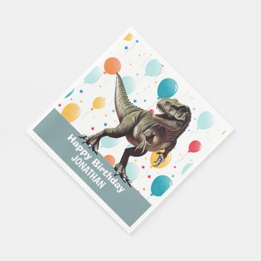 Serviette En Papier Ballons du parti Dinosaur (Coin)