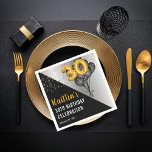 Serviette En Papier Ballons élégants Noir | Gold 30th Birthday Party<br><div class="desc">Les ballons noirs en retour vers les ballons à chiffres d'or donnent une touche dramatique à ce design de fête du 30e anniversaire. Conception composite par Holiday Hearts Designs (droits réservés). D'autres numéros d'âge sont disponibles dans notre boutique.</div>