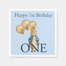 Ballons en or Lapin Premier Anniversaire