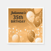 Serviette En Papier Ballons faits sur commande d'or avec (Devant)