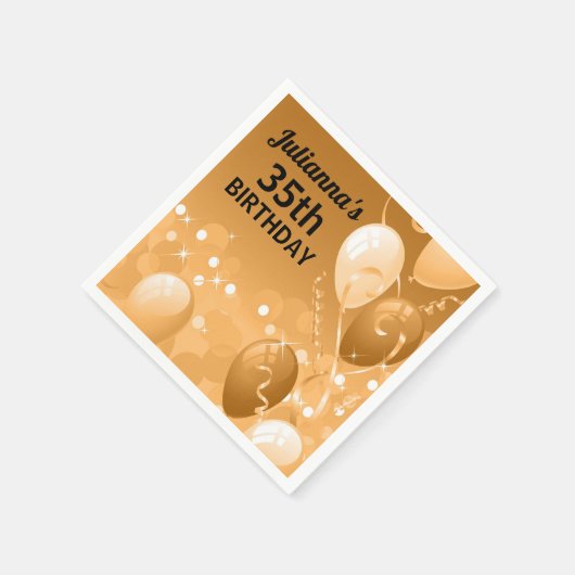 Serviette En Papier Ballons faits sur commande d'or avec (Coin)