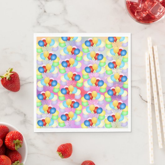 Serviette En Papier Ballons Festifs Lumineux (En situation)