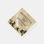 Serviette En Papier Ballons Gold Anniversaire (Coin)