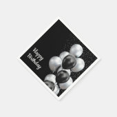 Serviette En Papier Ballons Gris Noir Chic  (Coin)