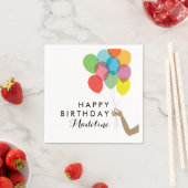 Serviette En Papier Ballons lumineux Customisés de joyeuses serviettes (En situation)