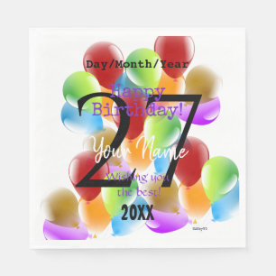 Serviette En Papier Ballons Personnalisé Joyeux Papier d'Anniversaire 