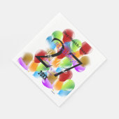 Serviette En Papier Ballons Personnalisé Joyeux Papier d'Anniversaire  (Coin)