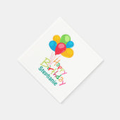 Serviette En Papier Ballons personnalisés Joyeux anniversaire (Coin)