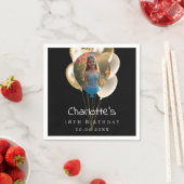 Serviette En Papier Ballons photo en or noir (En situation)