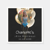 Serviette En Papier Ballons photo en or noir (Devant)