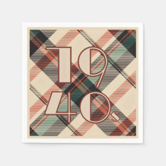 Serviette En Papier Ballons Plaid des années 1940