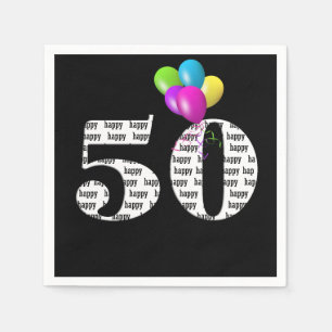Serviette En Papier ballons pour fête d'anniversaire 50 ans