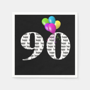 Serviette En Papier ballons pour fête d'anniversaire 90 ans