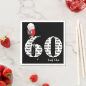 Serviette En Papier ballons pour fête des 60 ans (En situation)