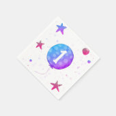 Serviette En Papier Ballons rose mignonne Fille 1er anniversaire fête (Coin)