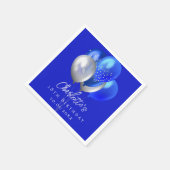 Serviette En Papier Ballons royaux bleus (Coin)