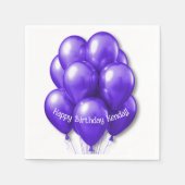 Serviette En Papier Ballons violets Anniversaire de la fête Napkins (Devant)