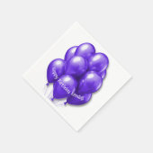 Serviette En Papier Ballons violets Anniversaire de la fête Napkins (Coin)