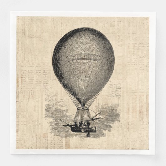 Serviette En Papier Balloon à air chaud à l'ancienne (Devant)