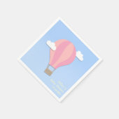 Serviette En Papier Balloon à air chaud, Baby shower fille (Coin)
