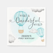 Serviette En Papier Balloon à air chaud garçons premier anniversaire (Devant)