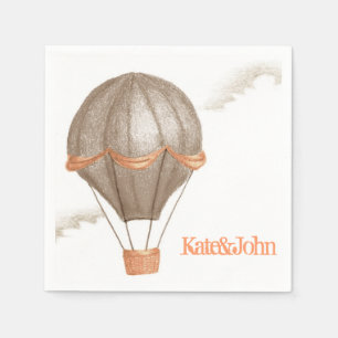 Serviette En Papier Balloon à air chaud Vintage Whimsical