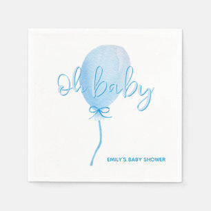 Serviette En Papier Balloon Aquarelle Bleu Oh Baby Baby shower garçon