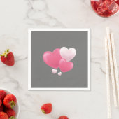 Serviette En Papier Balloon de coeur romantique Napkin - Love & Valent (En situation)