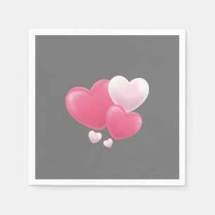 Serviette En Papier Balloon de coeur romantique Napkin - Love & Valent