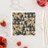 Serviette En Papier Balloon d'or noir moderne 50e anniversaire (En situation)