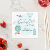 Serviette En Papier Balloon ONE derful Year 1er First Birthday (En situation)