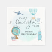 Serviette En Papier Balloon ONE derful Year 1er First Birthday (Devant)