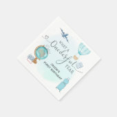 Serviette En Papier Balloon ONE derful Year 1er First Birthday (Coin)