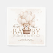 Serviette En Papier Balloon Ours Teddy Baby shower neutre (Devant)