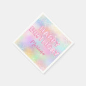 Serviette En Papier Balloon rose arc-en-ciel Fête d'anniversaire (Coin)