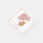 Serviette En Papier Balloon rose Baby shower Ours en Teddy (Coin)