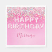 Serviette En Papier Balloon rose Ombre fête d'anniversaire (Devant)