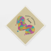 Serviette En Papier Balloons à air chaud peints en arc-en-ciel personn (Coin)