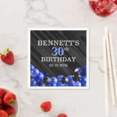 Serviette En Papier Balloons Bleu Noir Anniversaire serviettes (En situation)