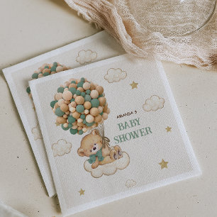 Serviette En Papier Balloons Bohème Ours en Peluche Baby Shower Beige